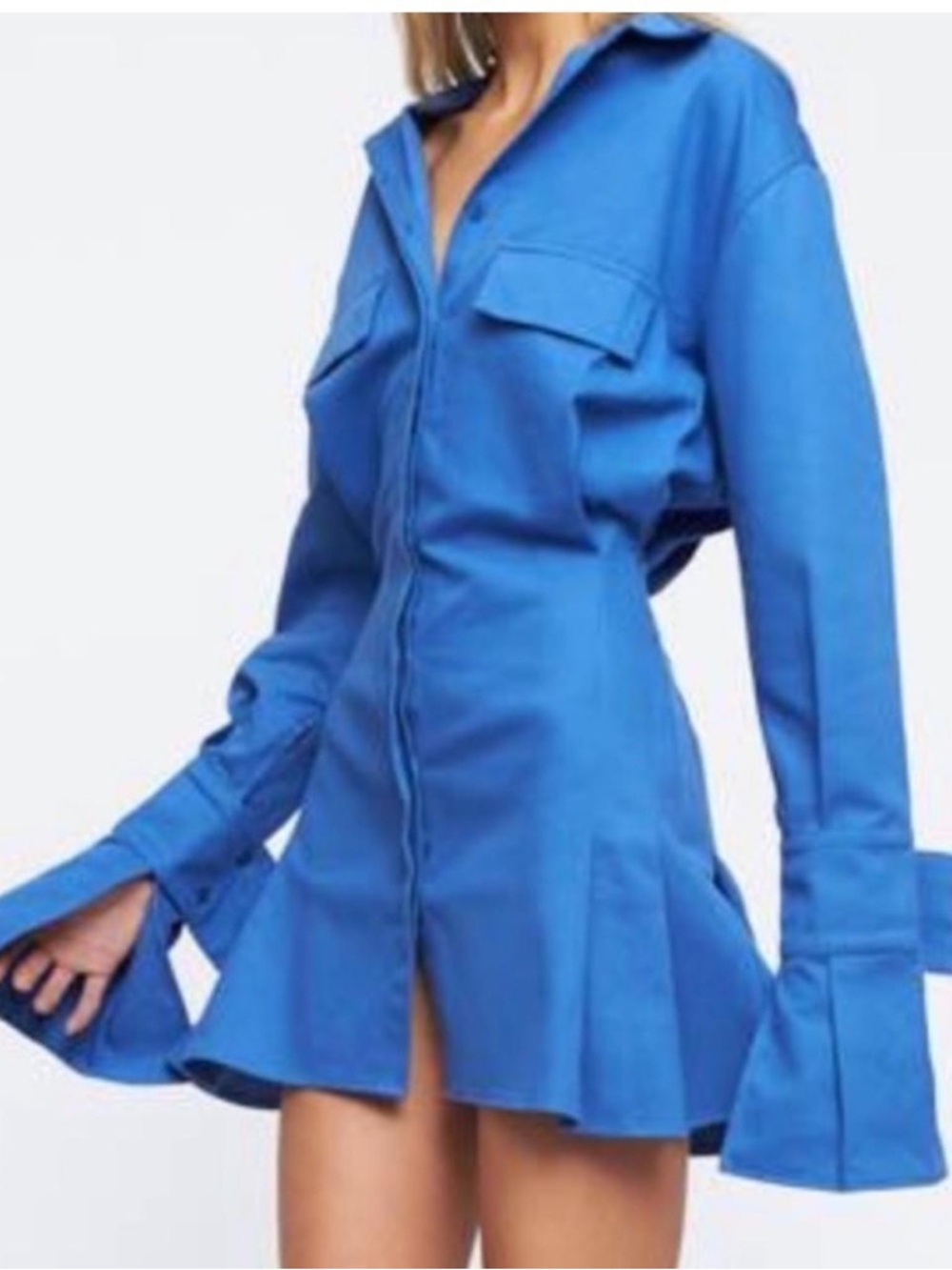 Lioness Blue Mini Shirt Dress